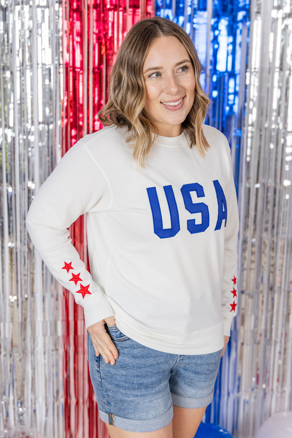 IN STOCK USA Pullover - White