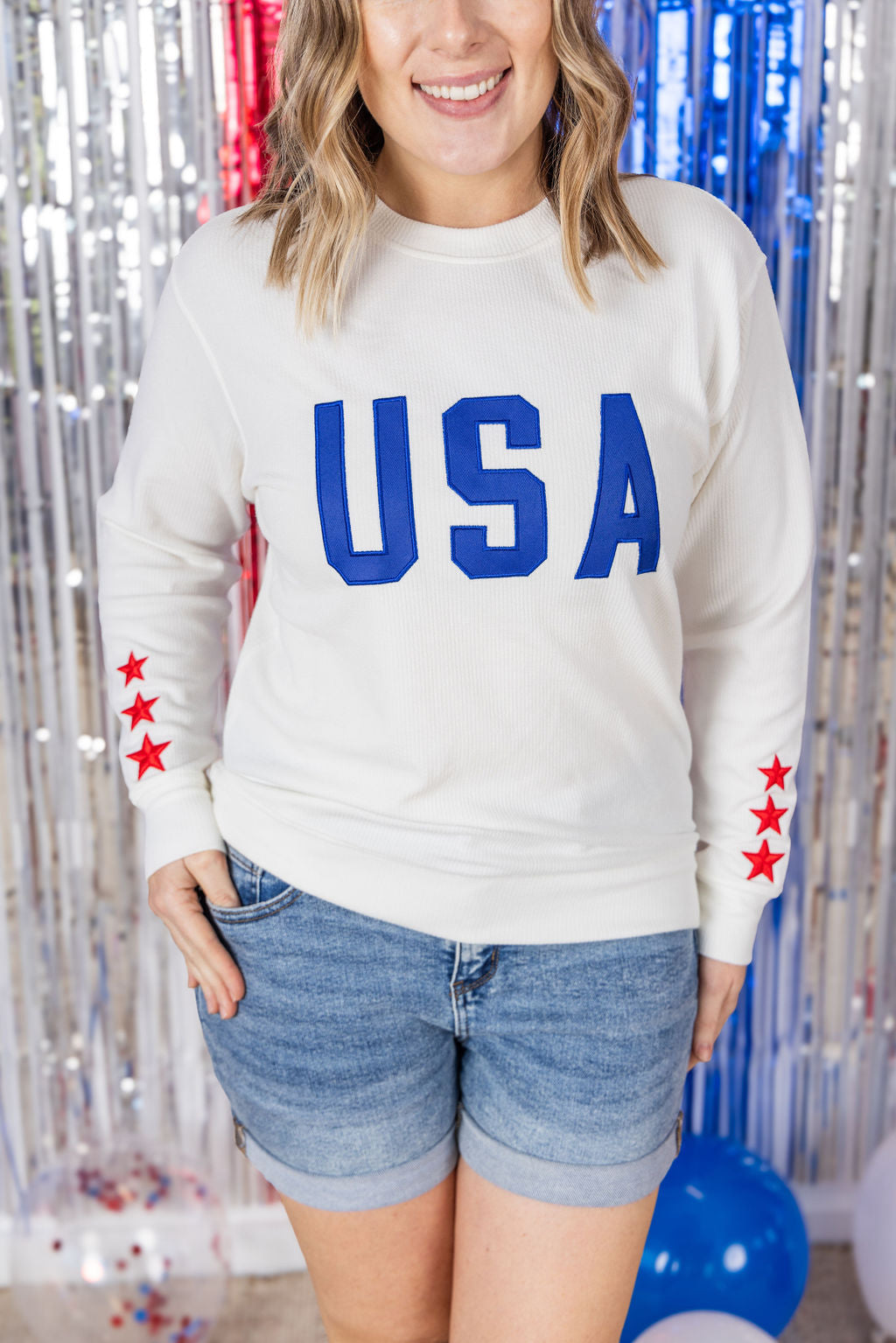 IN STOCK USA Pullover - White