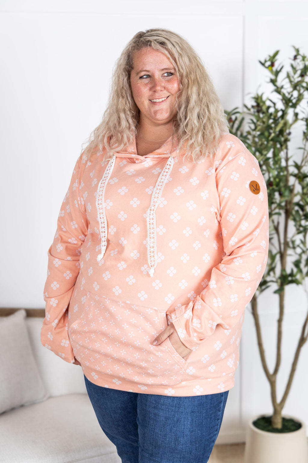 IN STOCK Hailey Pullover Hoodie - Coral Floral