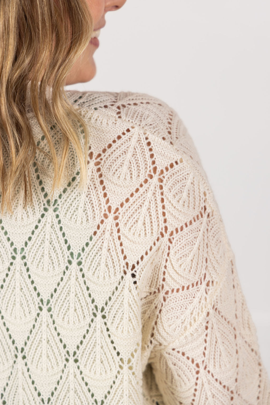 IN STOCK Open Knit Cardigan - Ivory