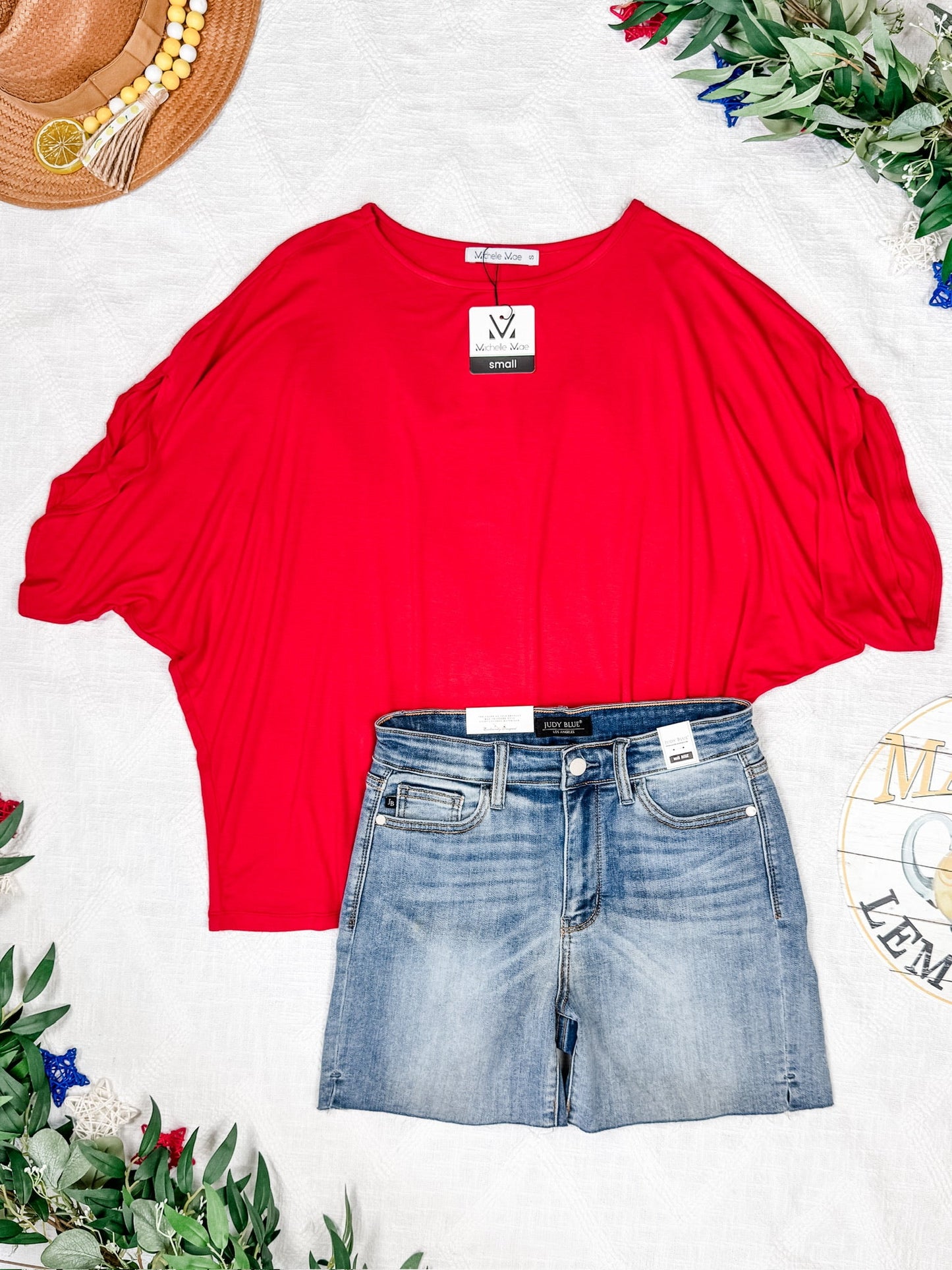 IN STOCK Darcy Dolman Top - Red