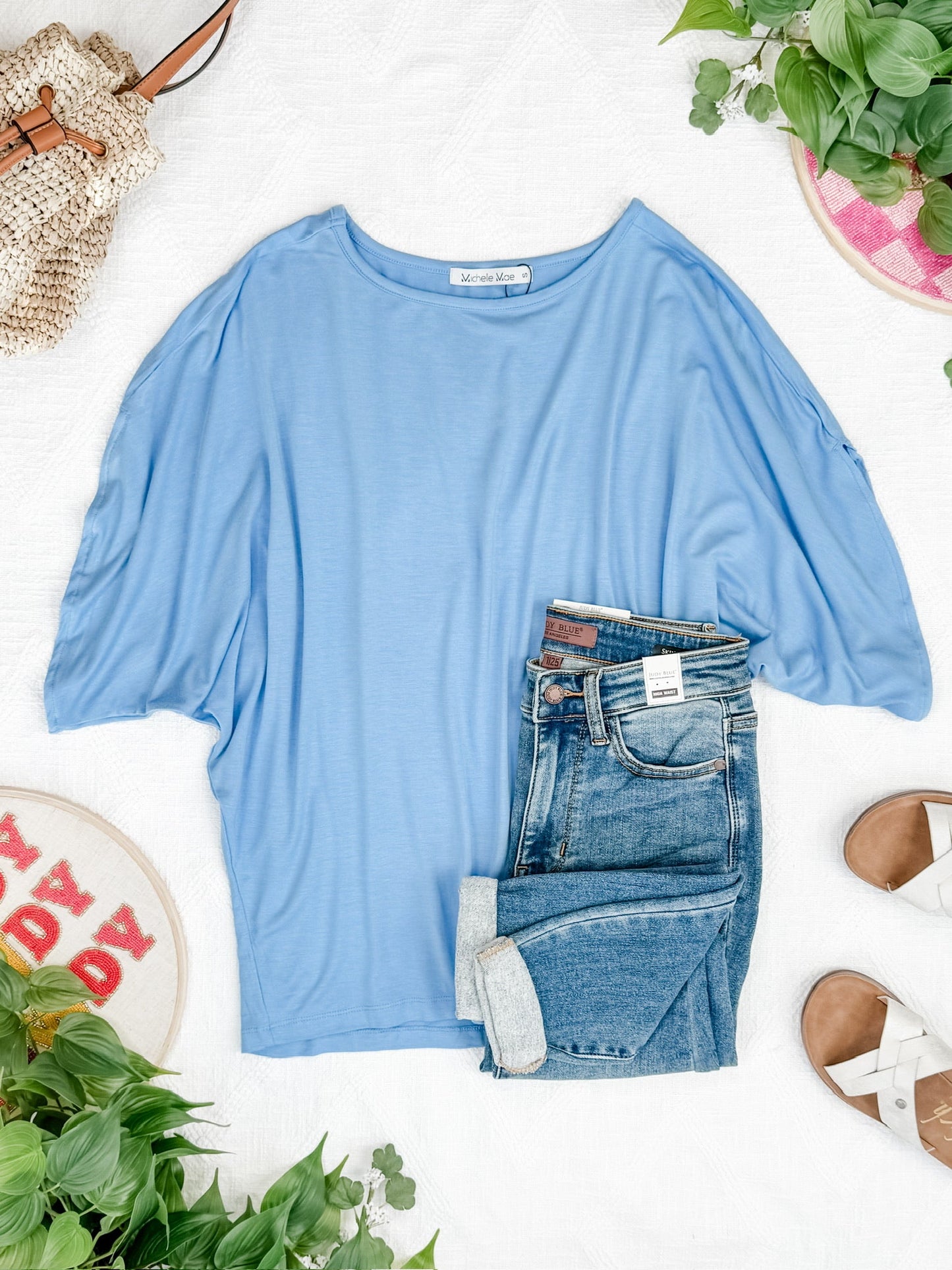 IN STOCK Darcy Dolman Top - Sky Blue FINAL SALE