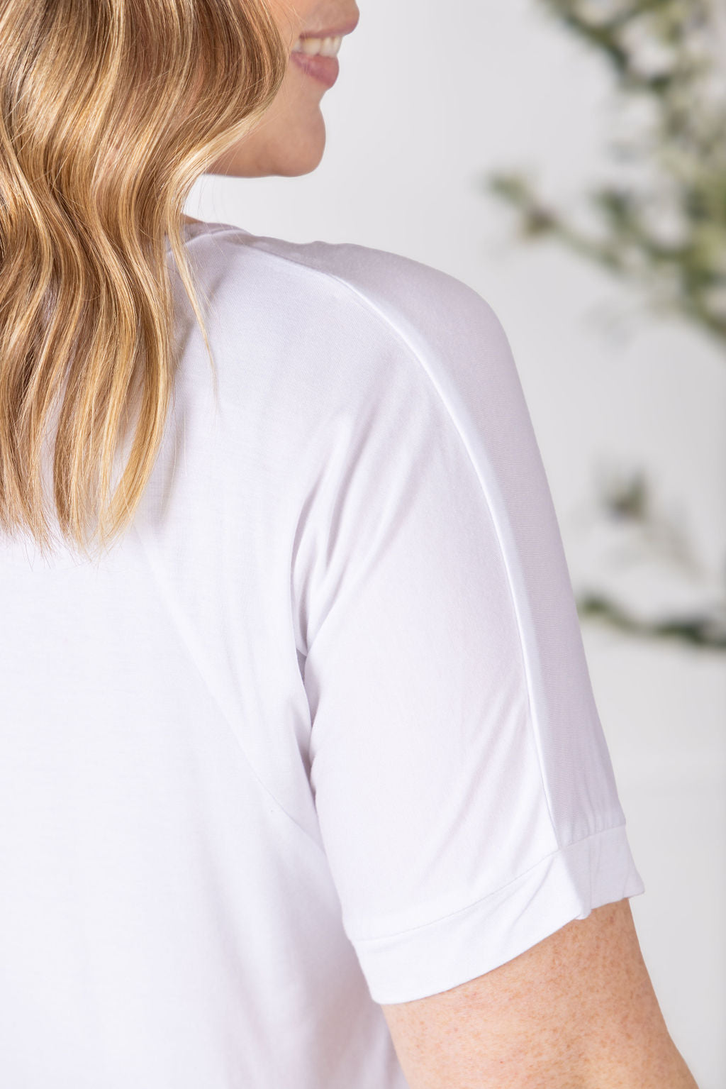 IN STOCK Bamboo V Neck Tee - White