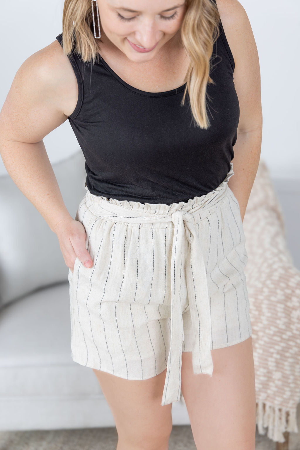 IN STOCK Libby Linen Shorts - Cream