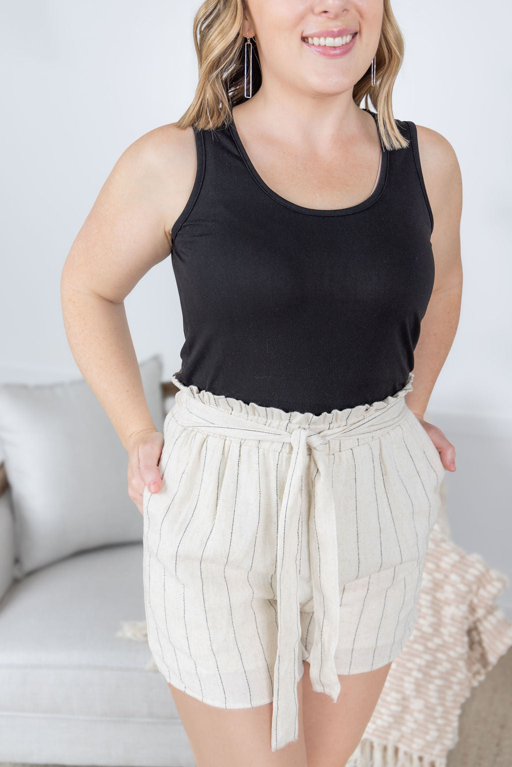 IN STOCK Libby Linen Shorts - Cream