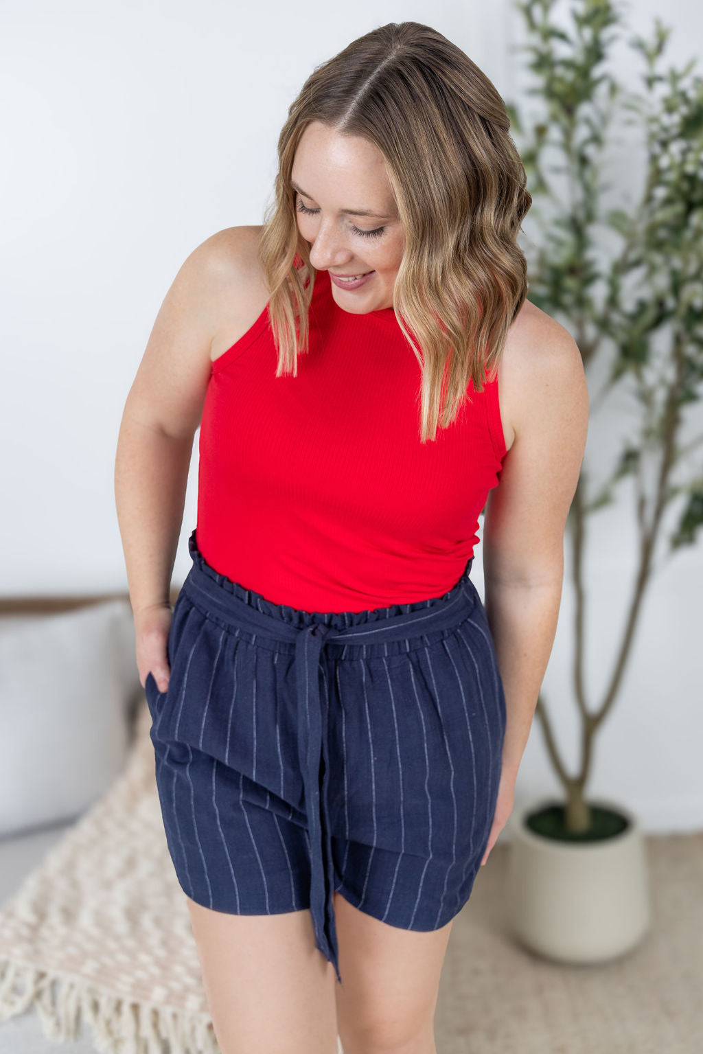 IN STOCK Libby Linen Shorts - Navy