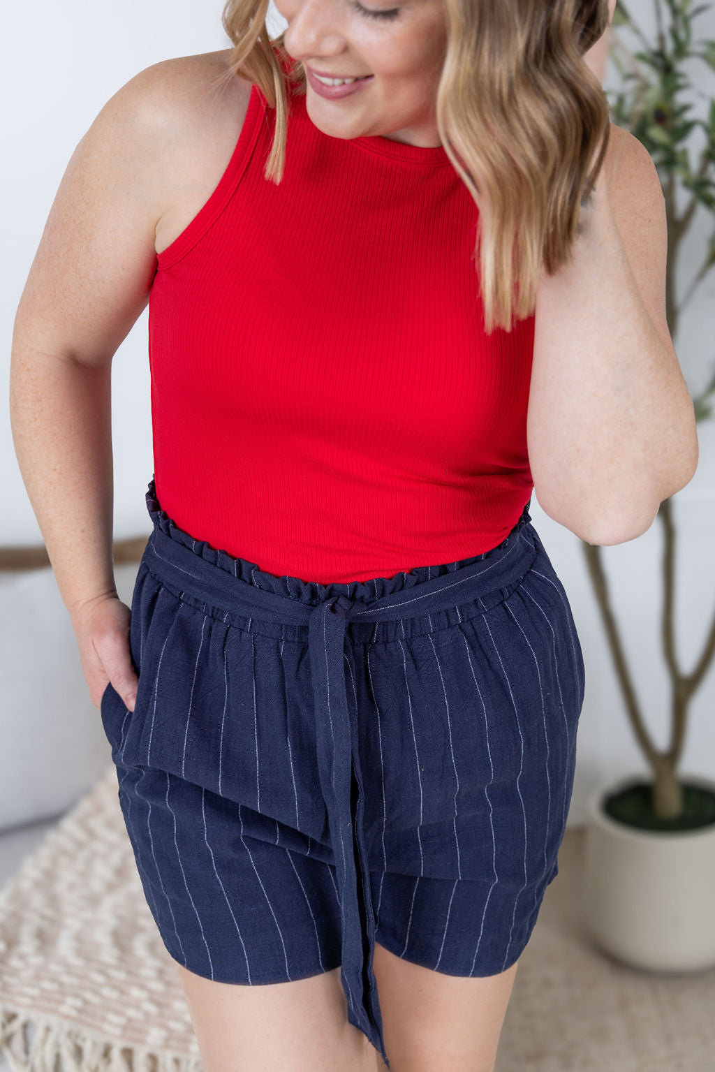 IN STOCK Libby Linen Shorts - Navy
