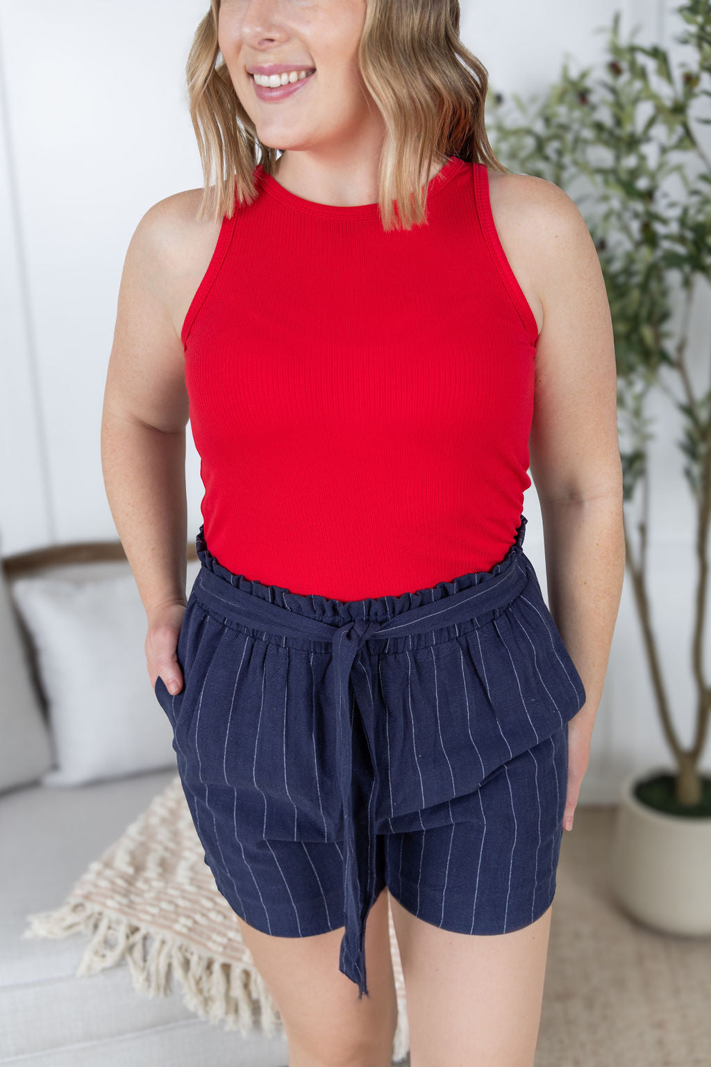 IN STOCK Libby Linen Shorts - Navy