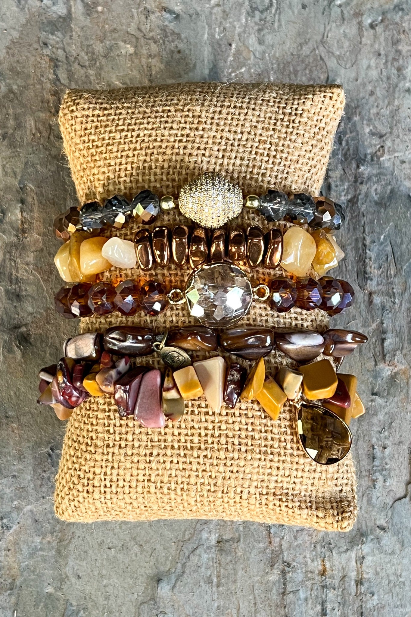 ZAMBIA STONE STACKED BRACELET - DYLAN JEWELRY