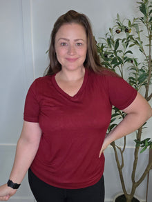 IN STOCK Sophie Pocket Tee - Burgundy