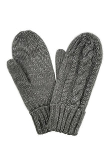 SHERPA LINED CABLE KNIT MITTENS