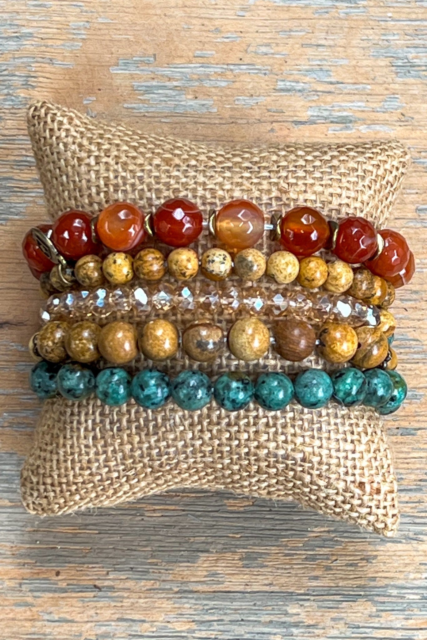 AMY STACKED BEAD AND STONE BRACELET - DYLAN JEWELRY
