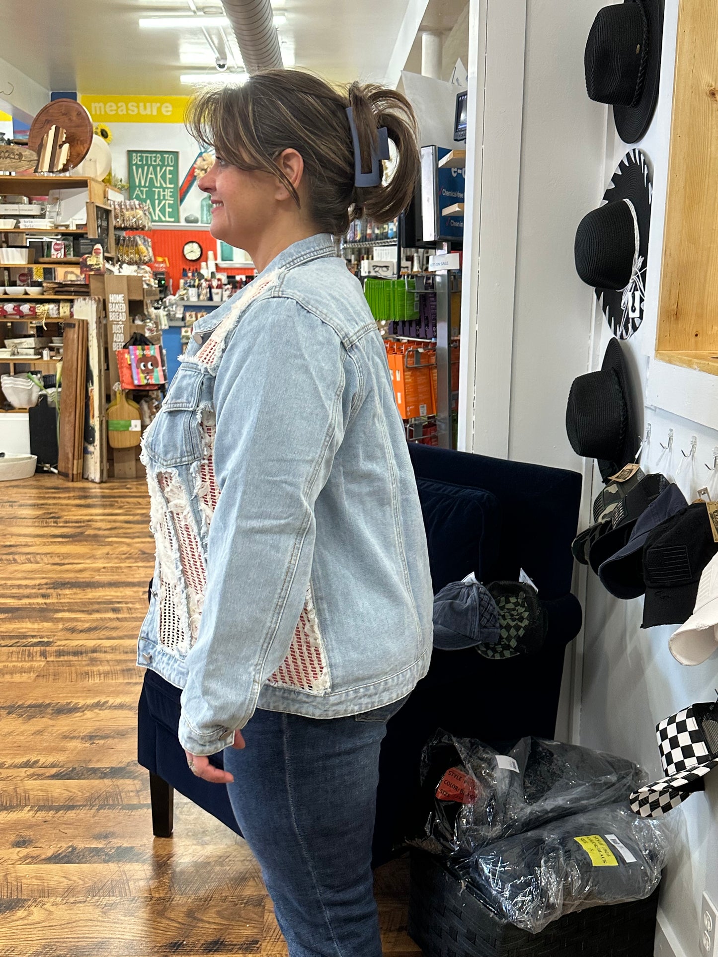 RHONDA -LACE DETAIL DENIM JACKET -DAVI & DANI