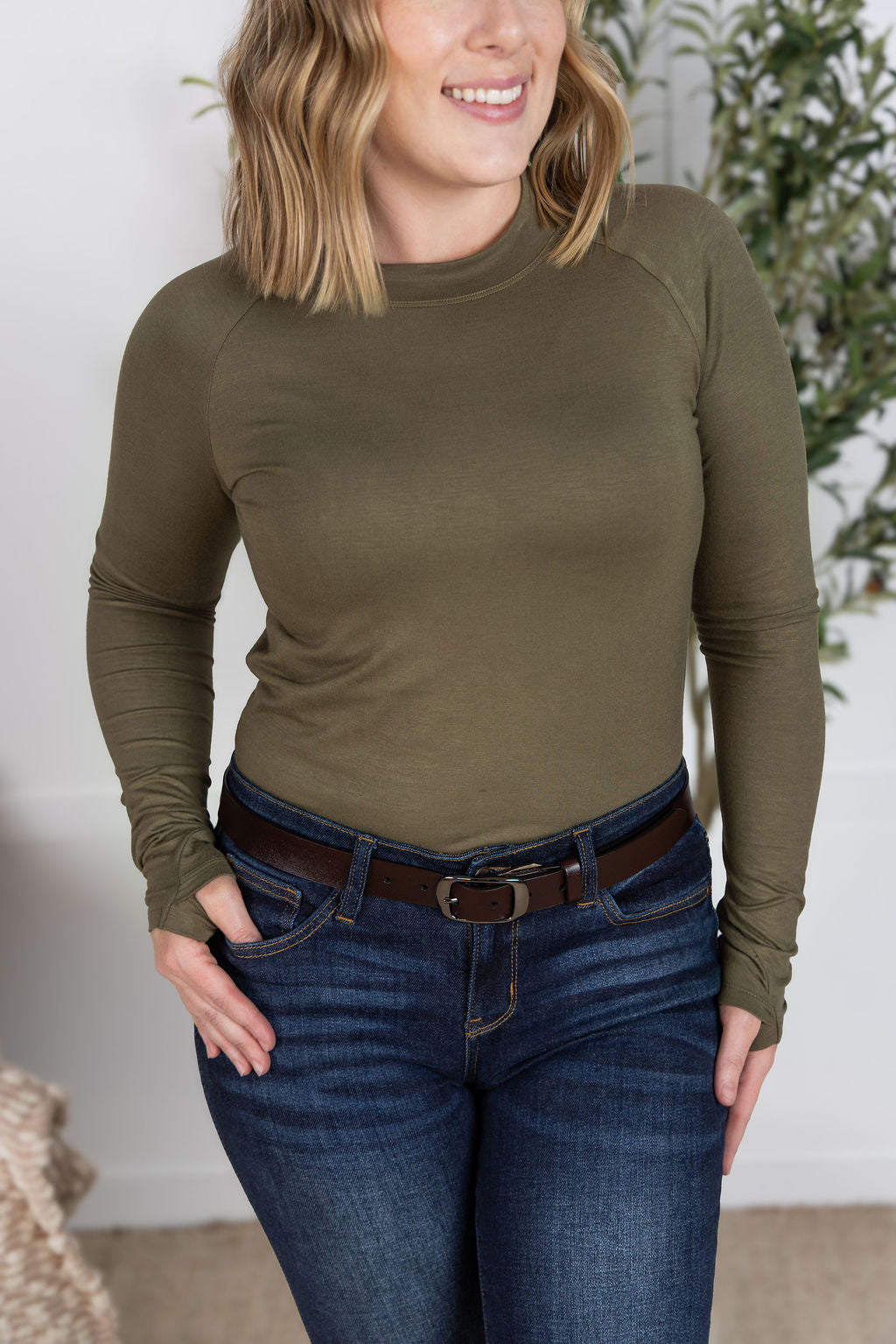 IN STOCK Blair Long Sleeve Top - Olive