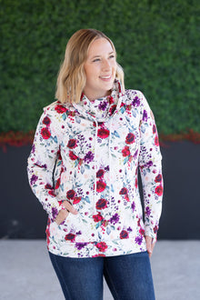 IN STOCK Soft Funnel Neck - Burgundy Bloom