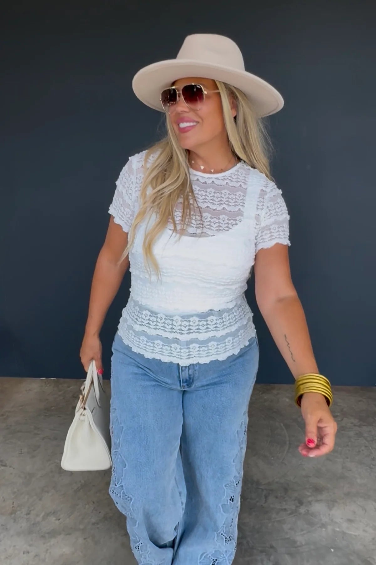 ROSALIE LACE TOP WHITE - BLAKELEY