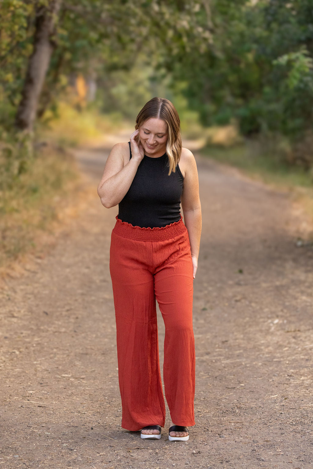 IN STOCK Presley Palazzo Pants - Brick