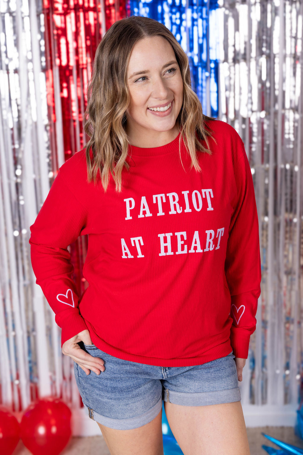 IN STOCK Corrine Embroidered Pullover Top - Patriot at Heart