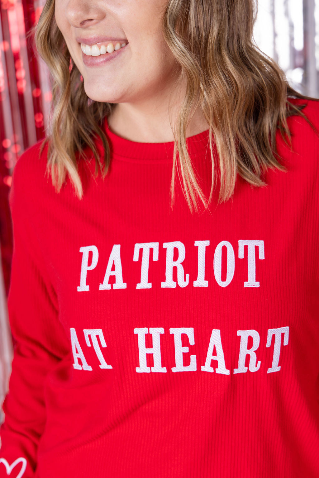 IN STOCK Corrine Embroidered Pullover Top - Patriot at Heart