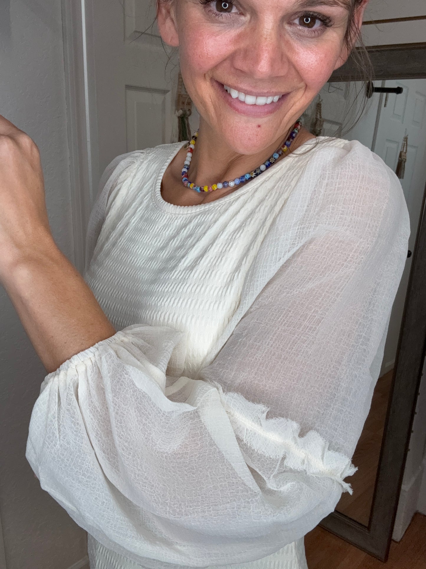 FAIRYTALE LONG SLEEVE BLOUSE TOP IVORY- MITTOSHOP