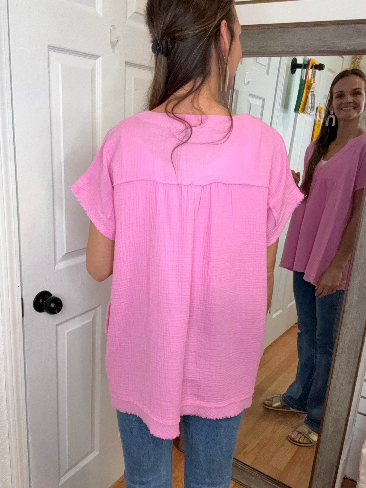 LOIS FLOWY GAUZE TOP-ZENANA