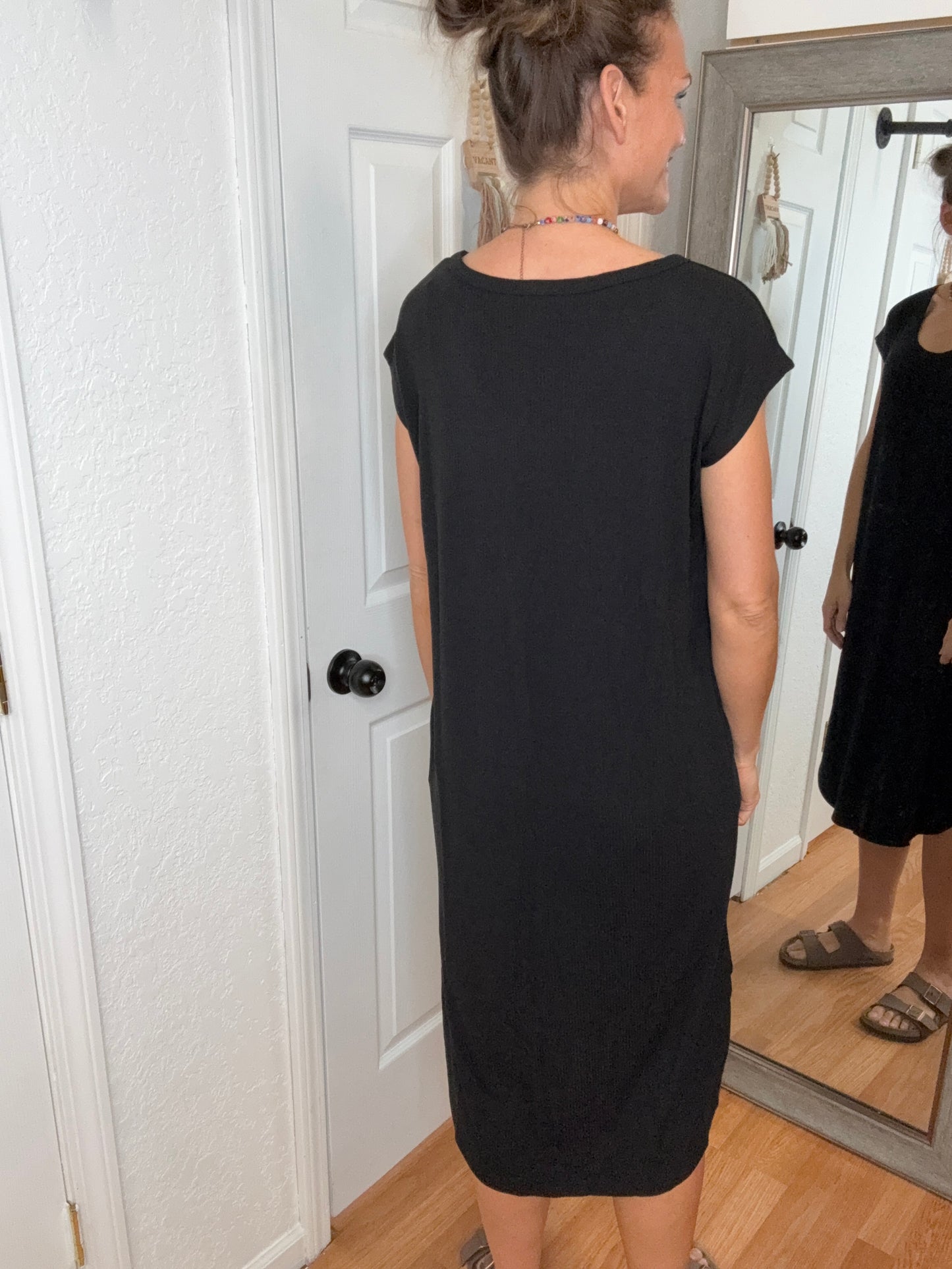 MARISSA MIDI LENGTH DRESS BLACK - MITTOSHOP