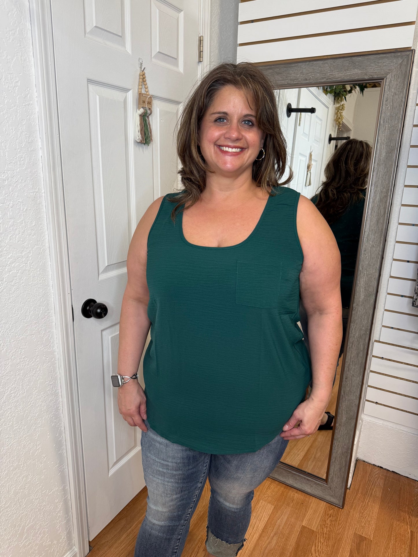MARA - SLEEVELESS BLOUSE - SPRUCE -MITTOSHOP