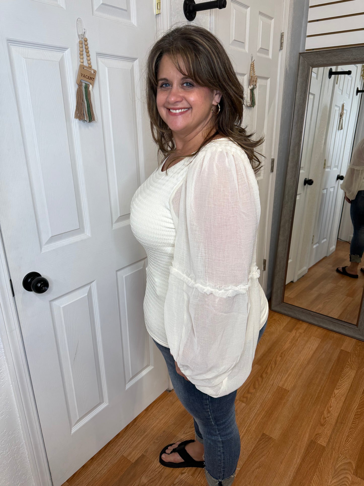 FAIRYTALE LONG SLEEVE BLOUSE TOP IVORY- MITTOSHOP