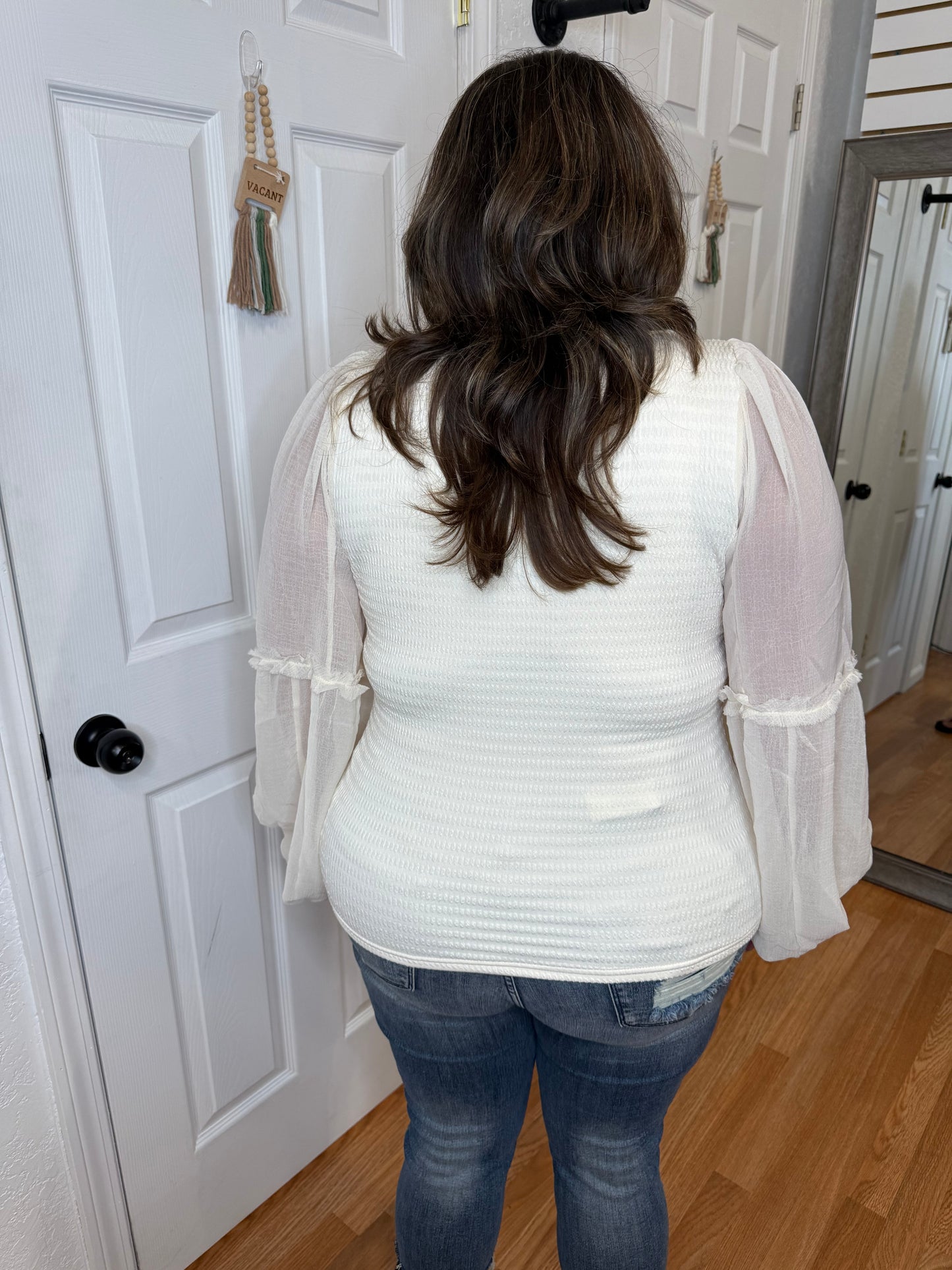 FAIRYTALE LONG SLEEVE BLOUSE TOP IVORY- MITTOSHOP