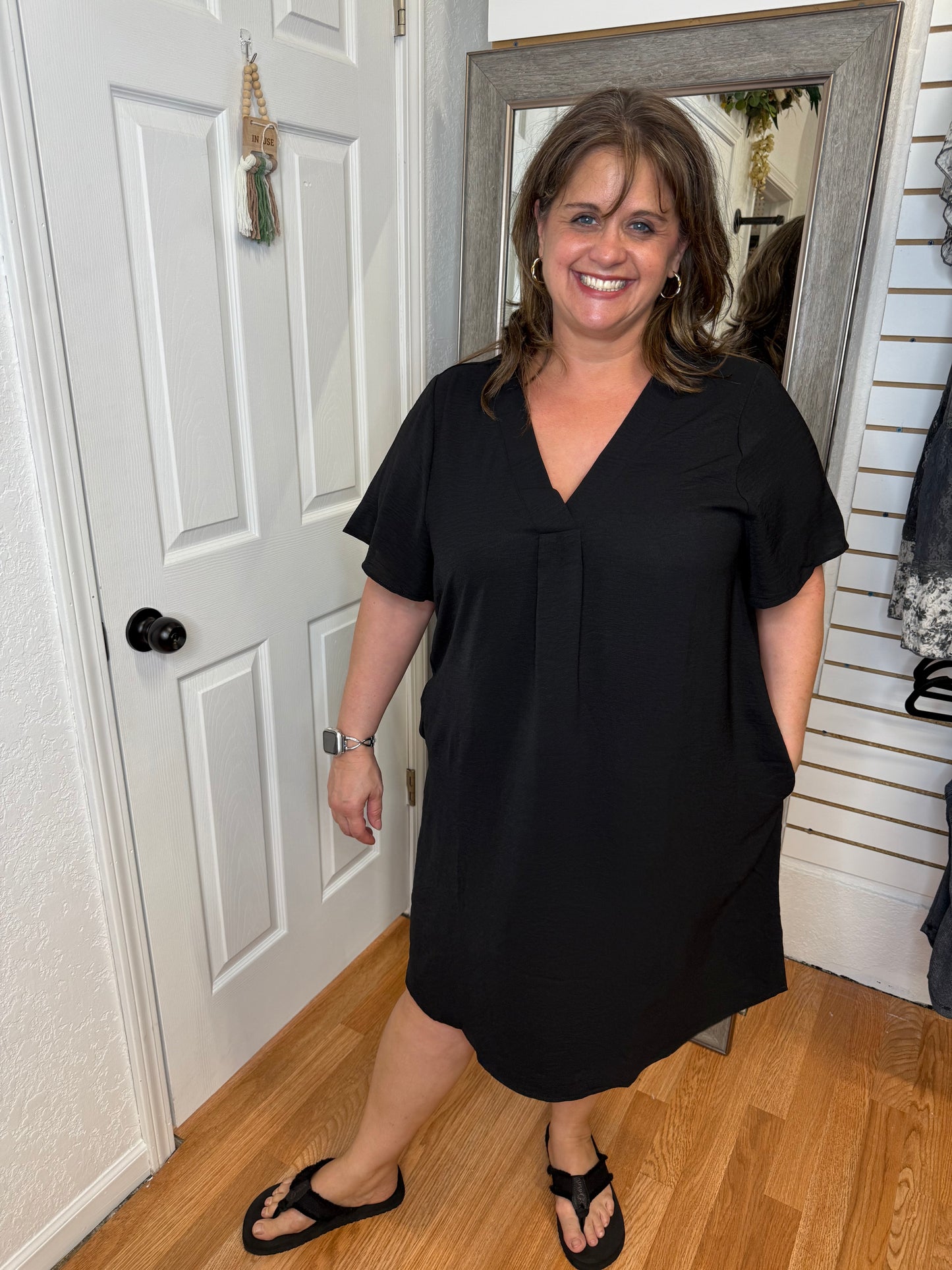 STELLA SHIFT DRESS - BLACK - MITTOSHOP