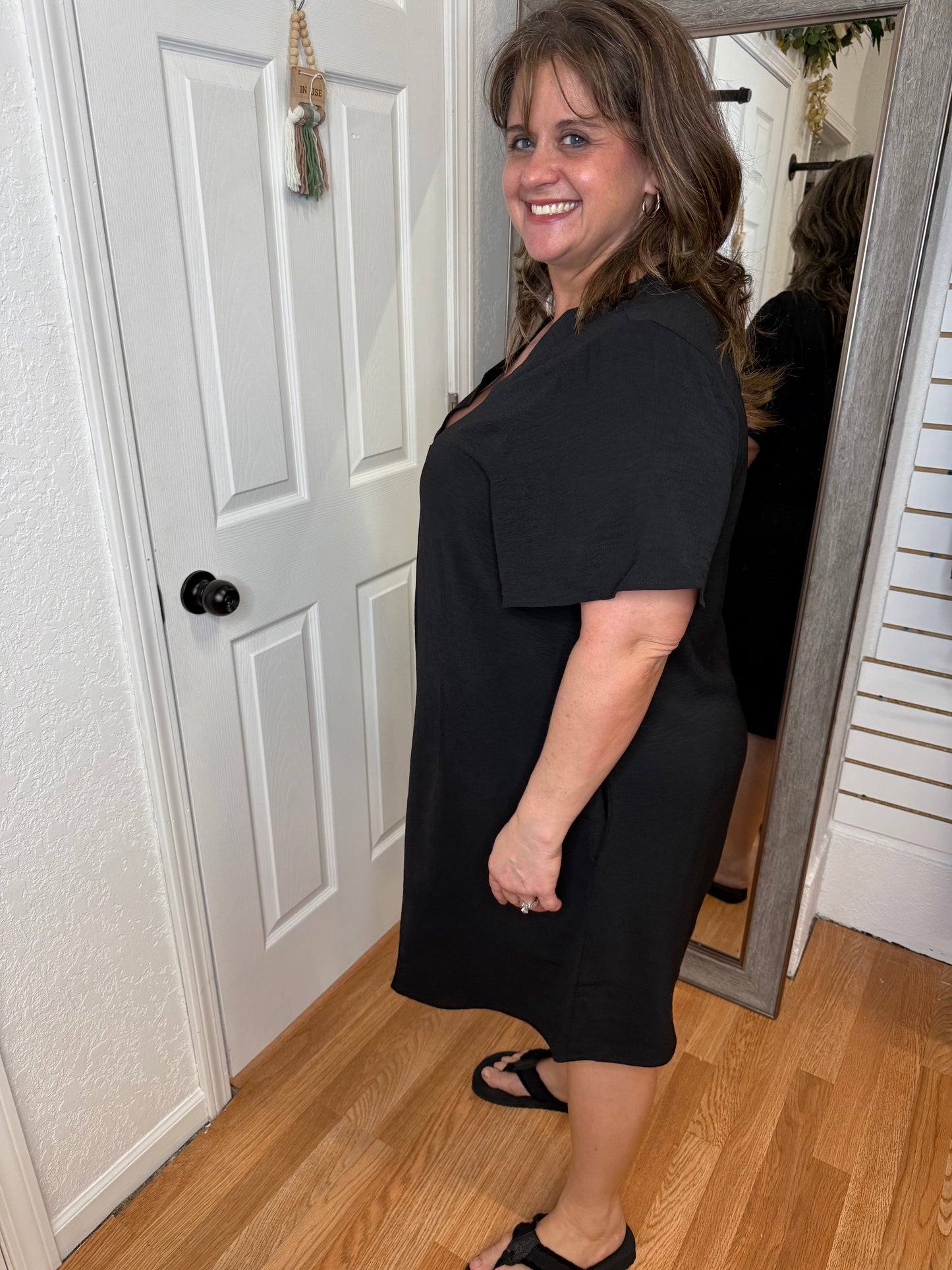 STELLA SHIFT DRESS - BLACK - MITTOSHOP