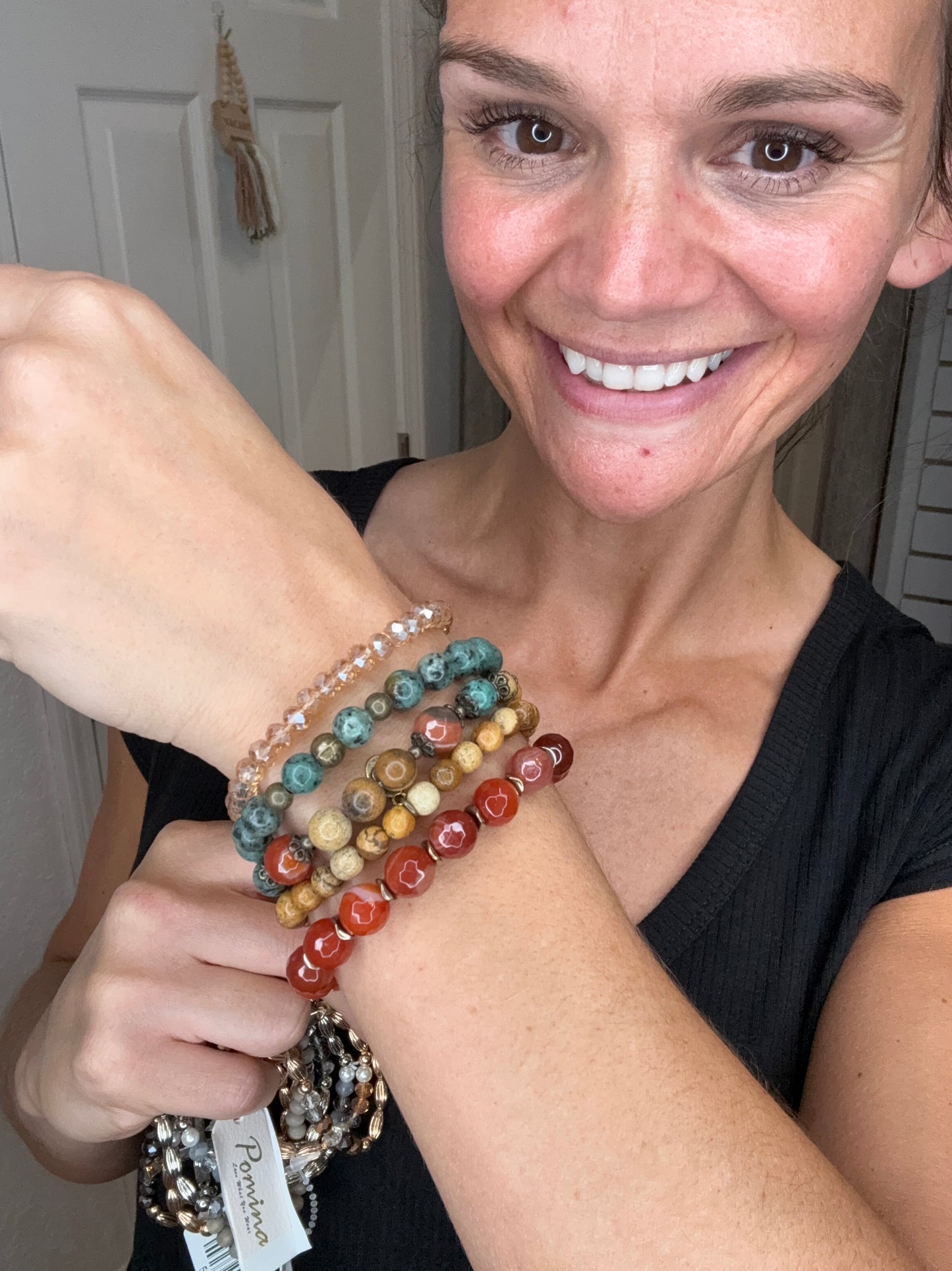 AMY STACKED BEAD AND STONE BRACELET - DYLAN JEWELRY