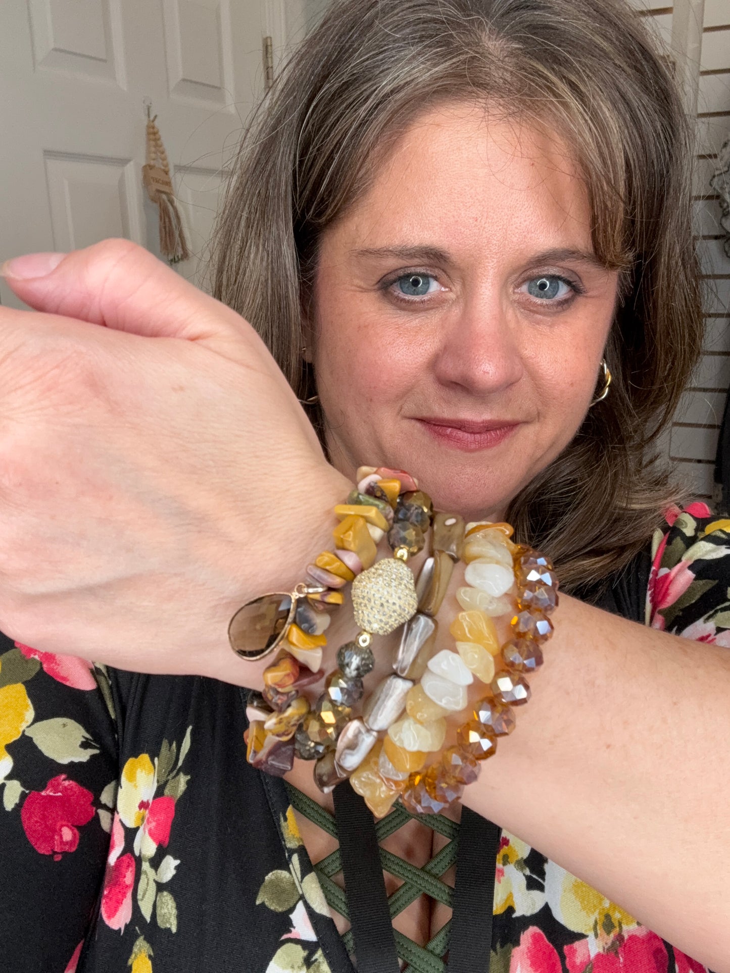 ZAMBIA STONE STACKED BRACELET - DYLAN JEWELRY