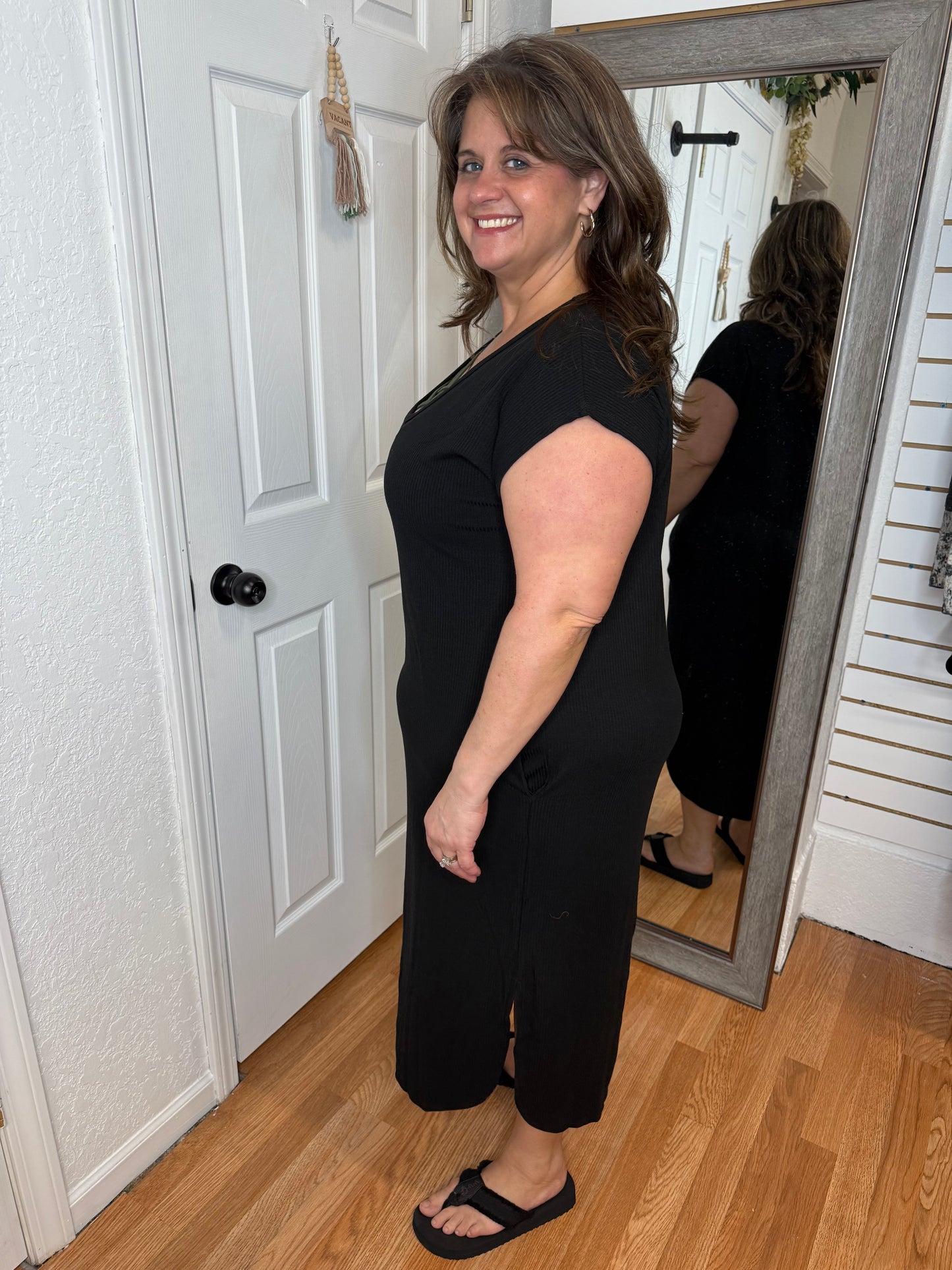 MARISSA MIDI LENGTH DRESS BLACK - MITTOSHOP