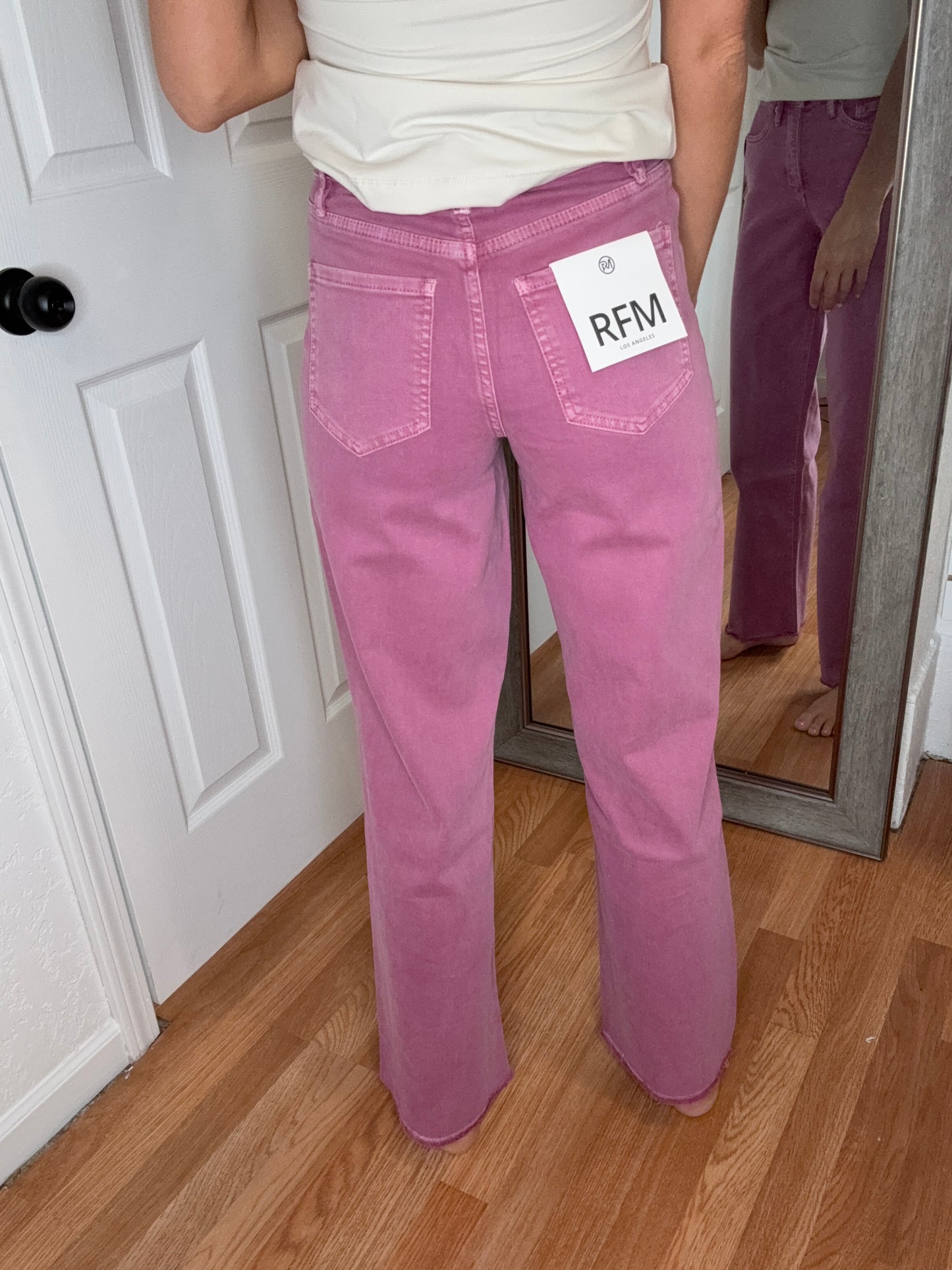 CHLOE - WIDE LEG DENIM JEANS - FRENCH ROSE- RFM