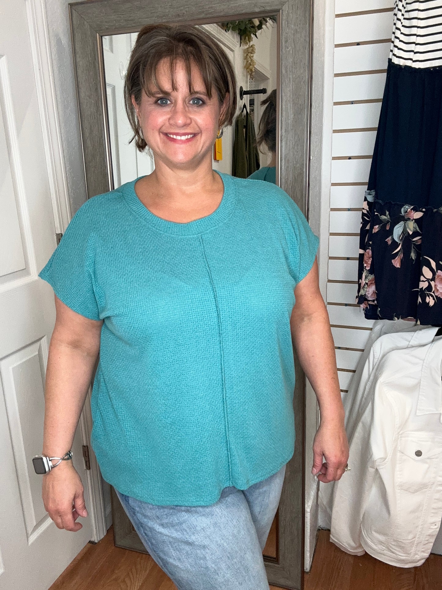 RYA SHORT SLEEVE TOP - TEAL - PS KATE