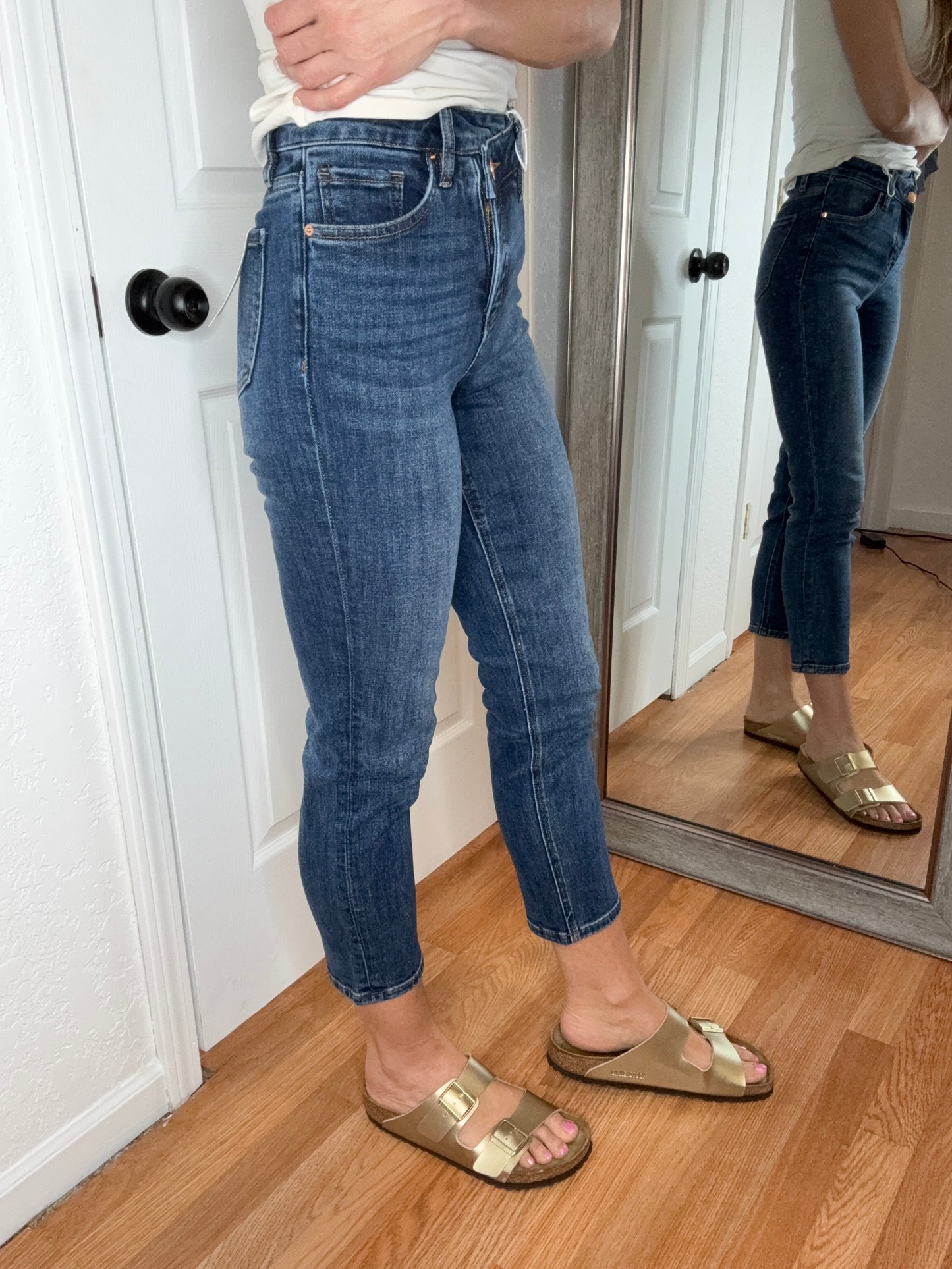 DYLAN CROSS OVER WAIST STRAIGHT LEG DENIM JEANS- RFM