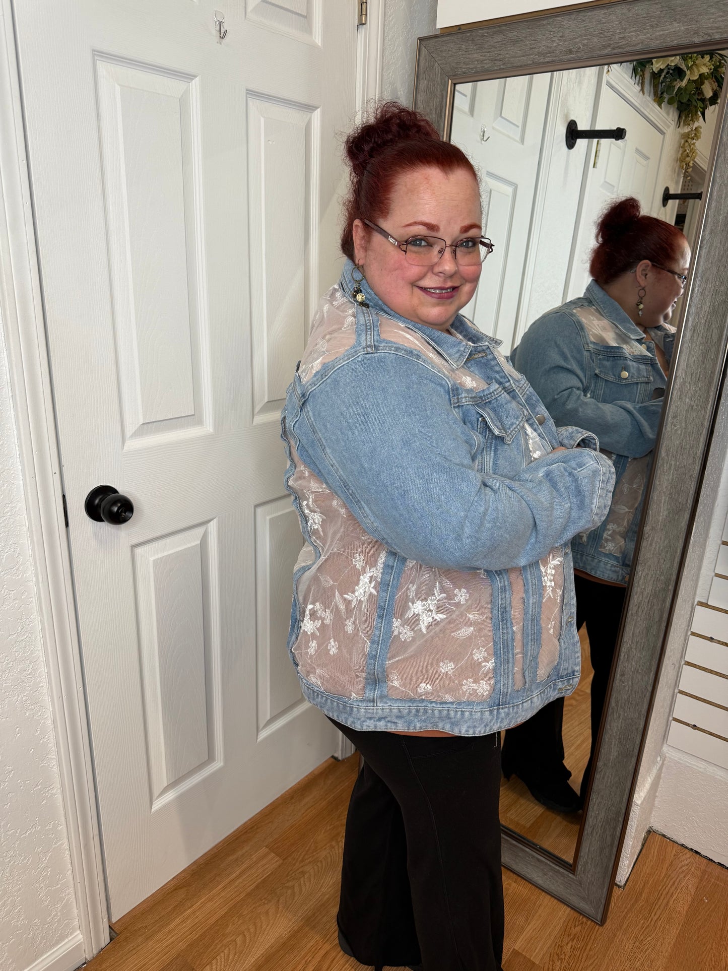 TINKERBELL - EMBROIDERED MESH DENIM JACKET - DAVI & DANI
