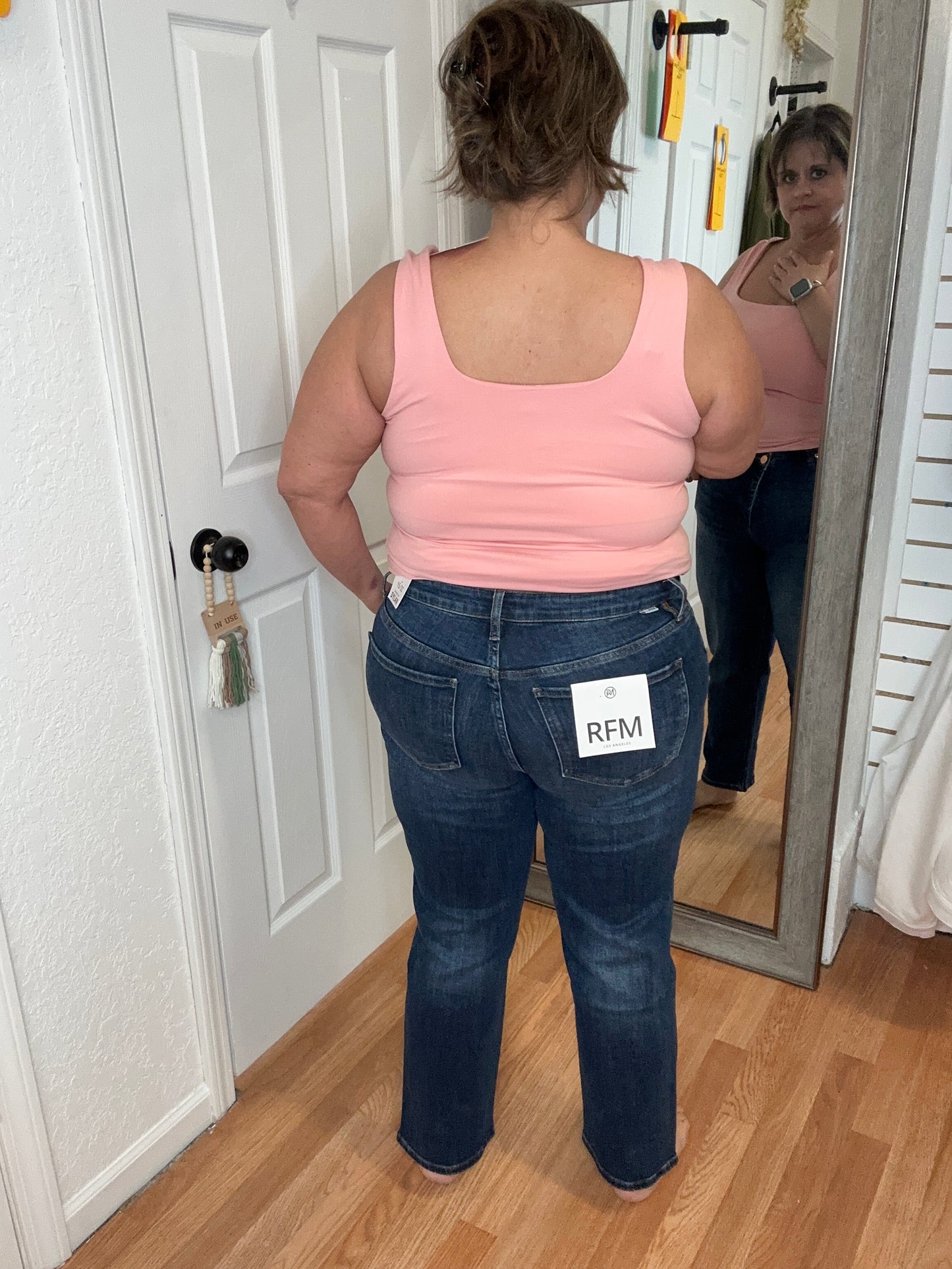 DYLAN CROSS OVER WAIST STRAIGHT LEG DENIM JEANS- RFM