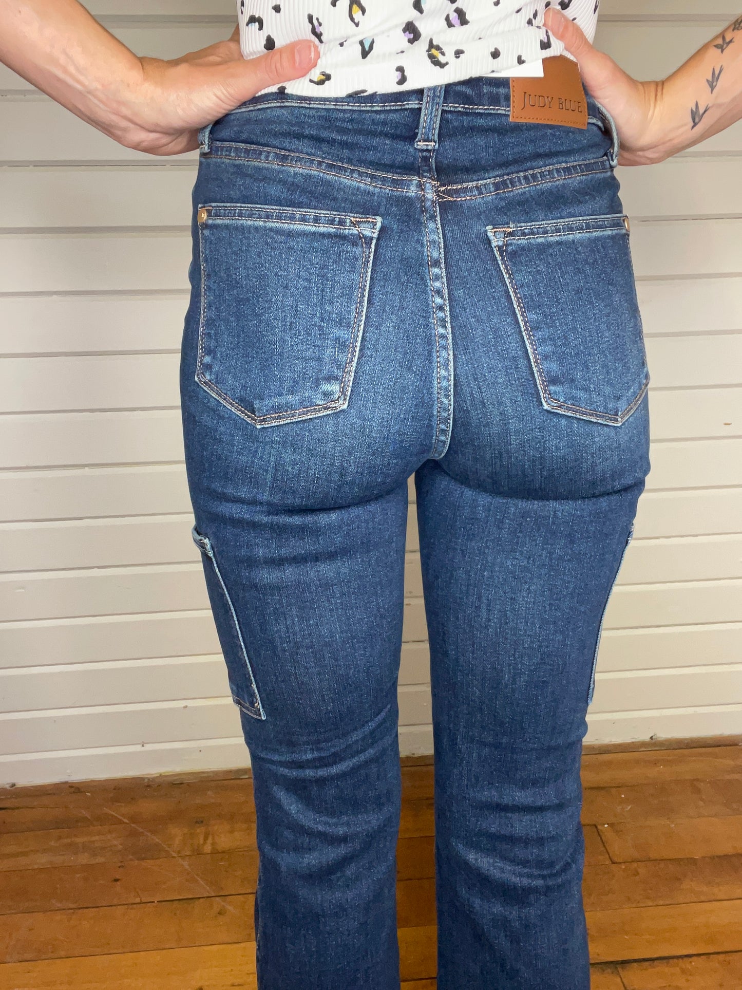 JUDY BLUE - Bootcut Cargo Denim