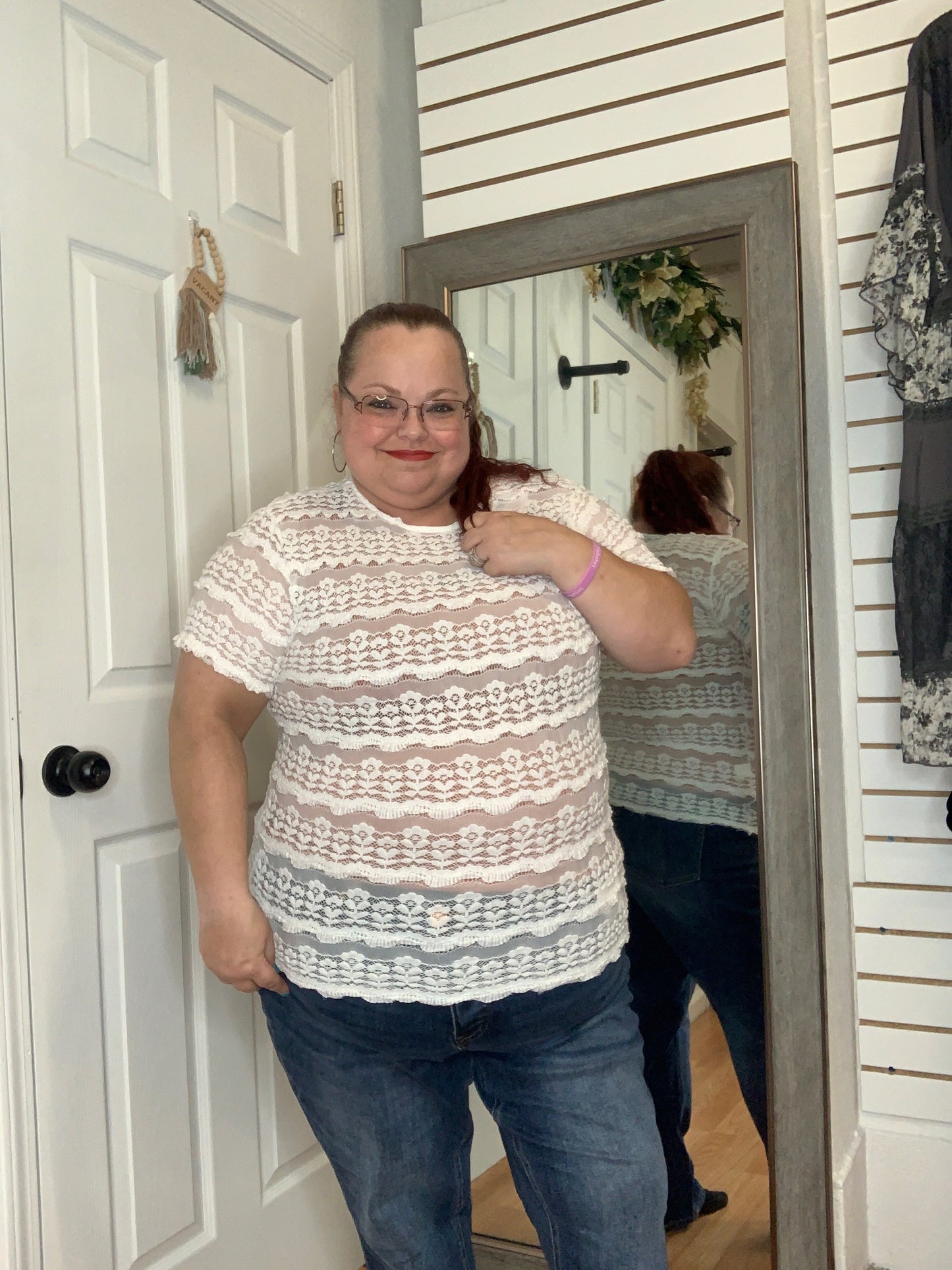 ROSALIE LACE TOP WHITE - BLAKELEY