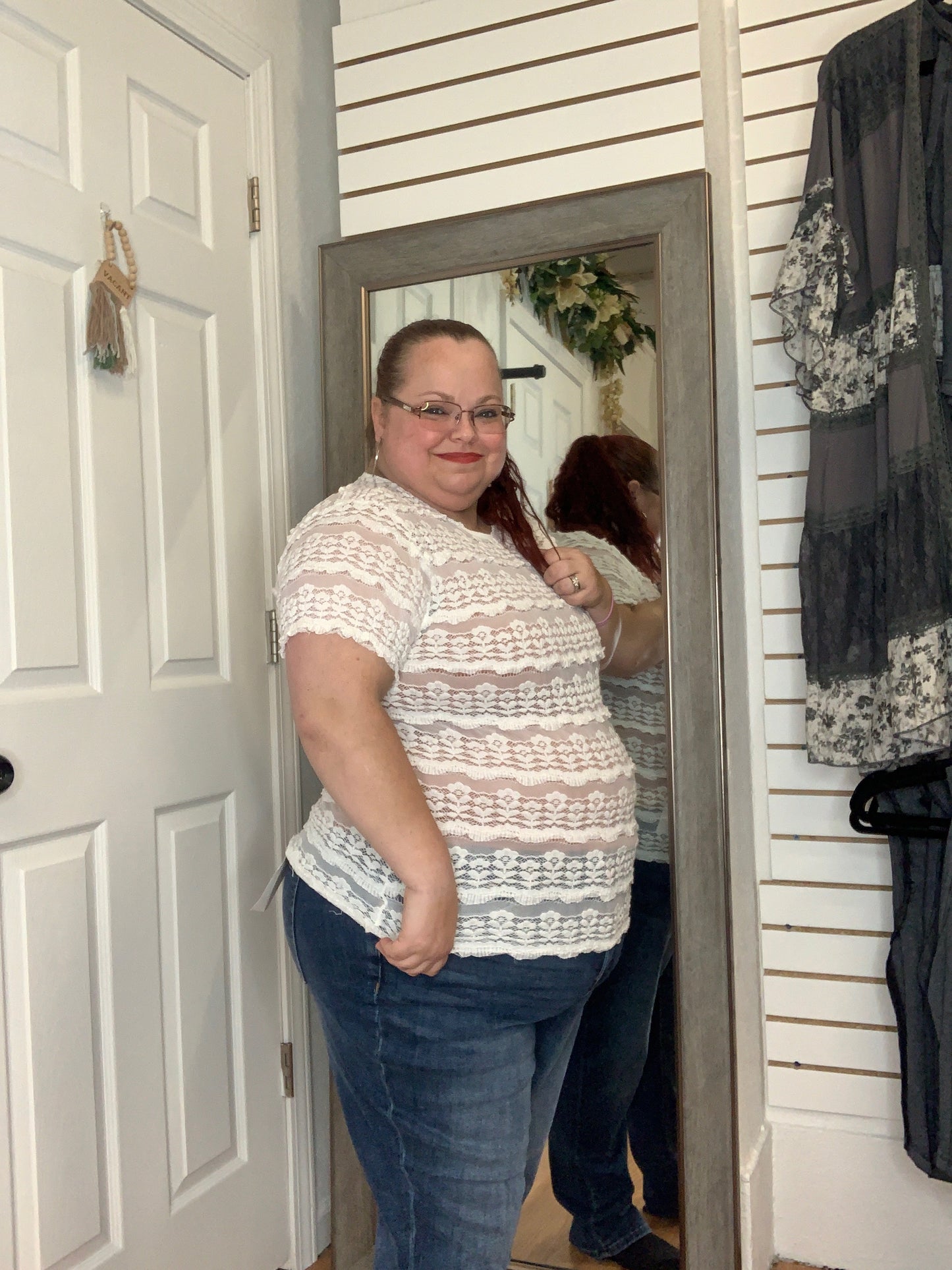 ROSALIE LACE TOP WHITE - BLAKELEY
