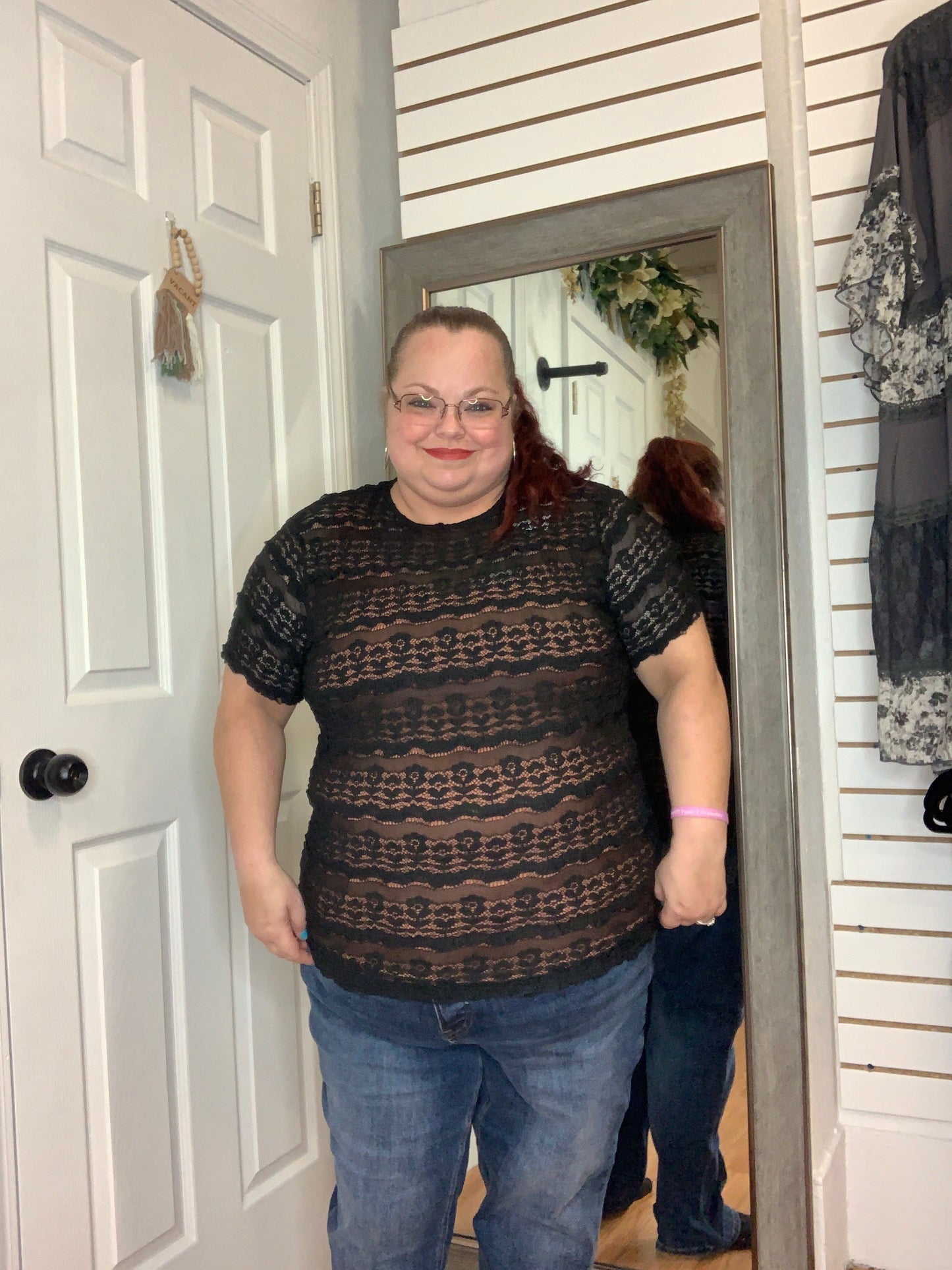 ROSALIE LACE TOP BLACK - BLAKELEY