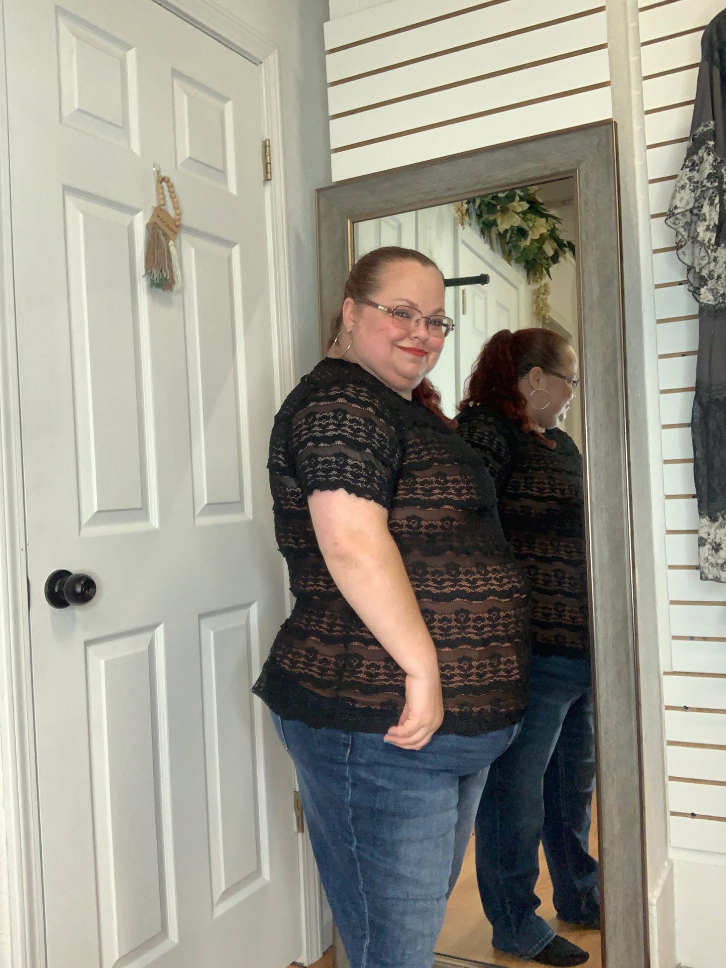 ROSALIE LACE TOP BLACK - BLAKELEY