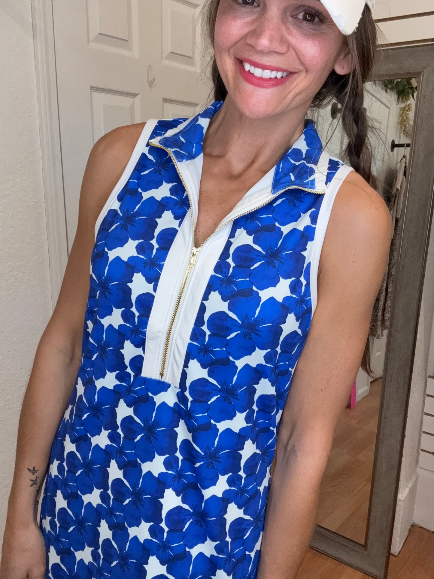 ZIPPIDY EVERYDAY ZIPPER DRESS BLUE FLORAL - JESS LEA