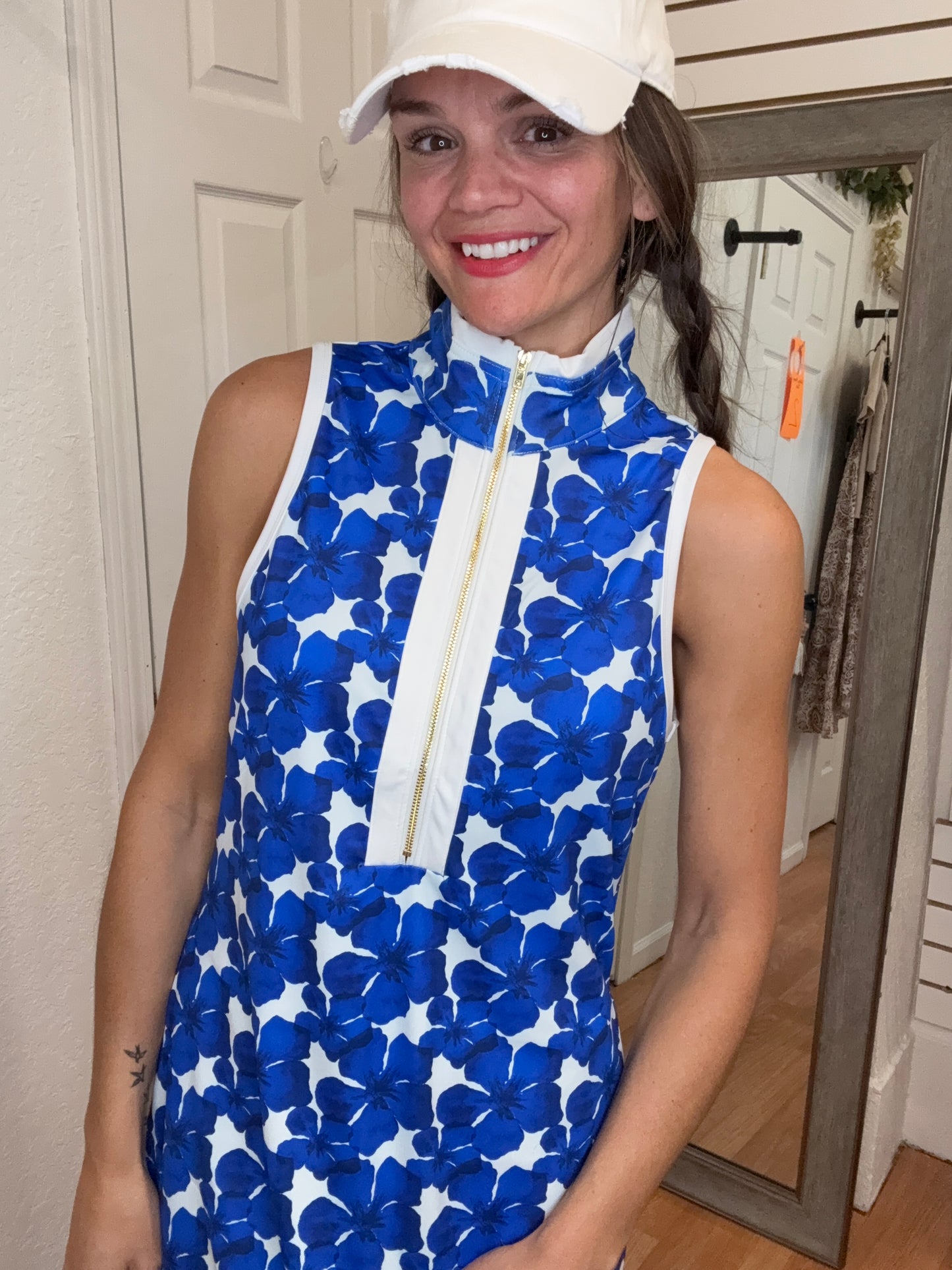 ZIPPIDY EVERYDAY ZIPPER DRESS BLUE FLORAL - JESS LEA