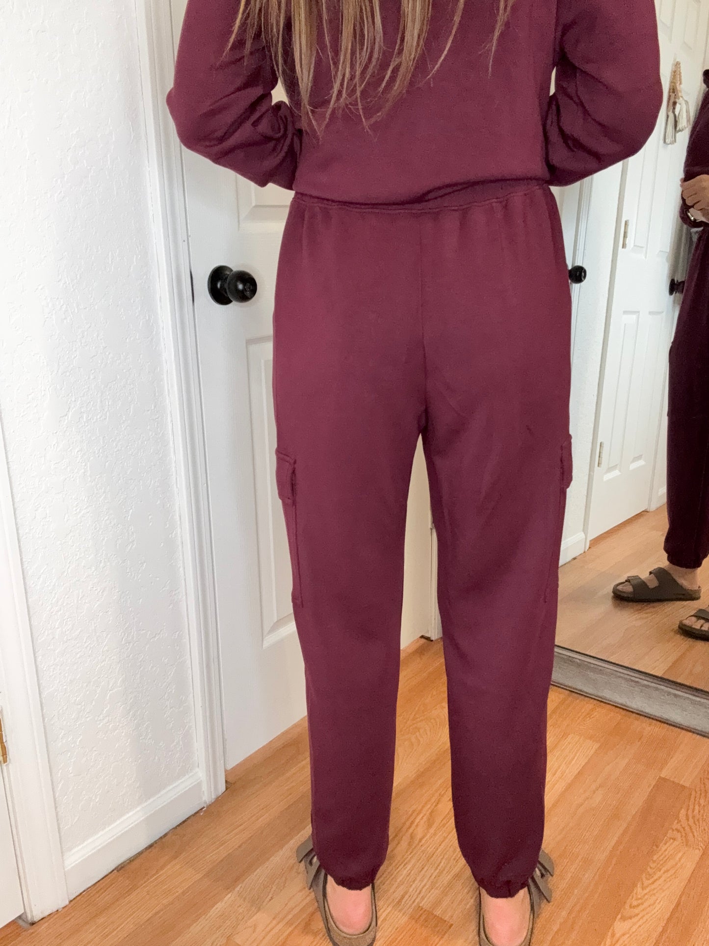 PARKER JOGGER CARGO POCKET SWEATPANTS WINE - RAE MODE