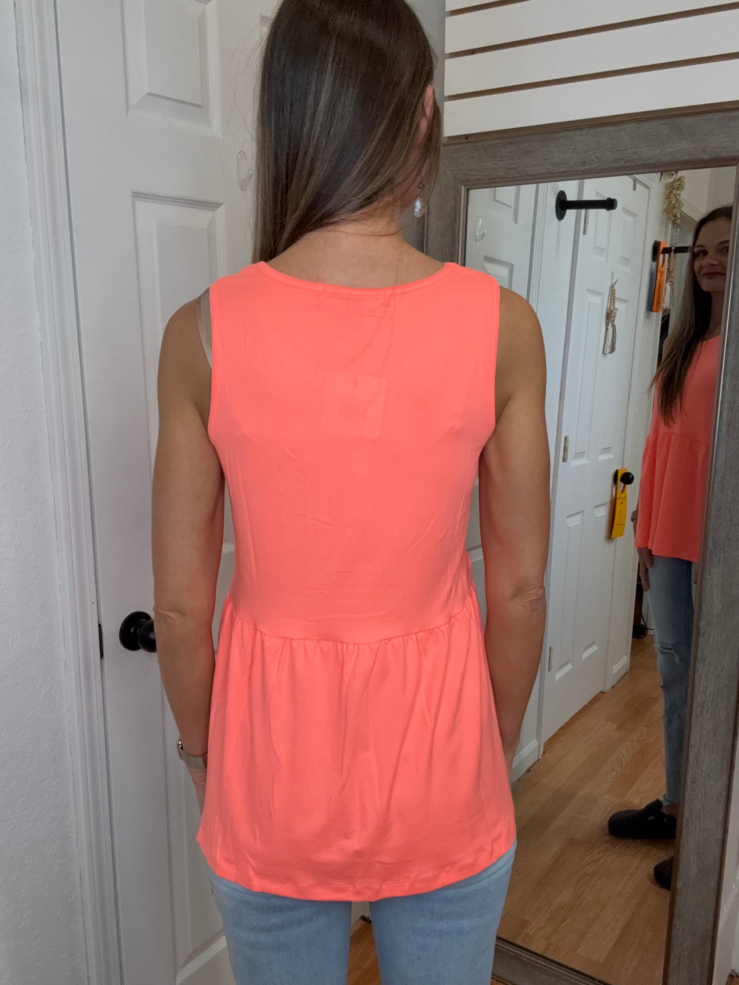 RENEE TANK -NEON CORAL- MICHELLE MAE
