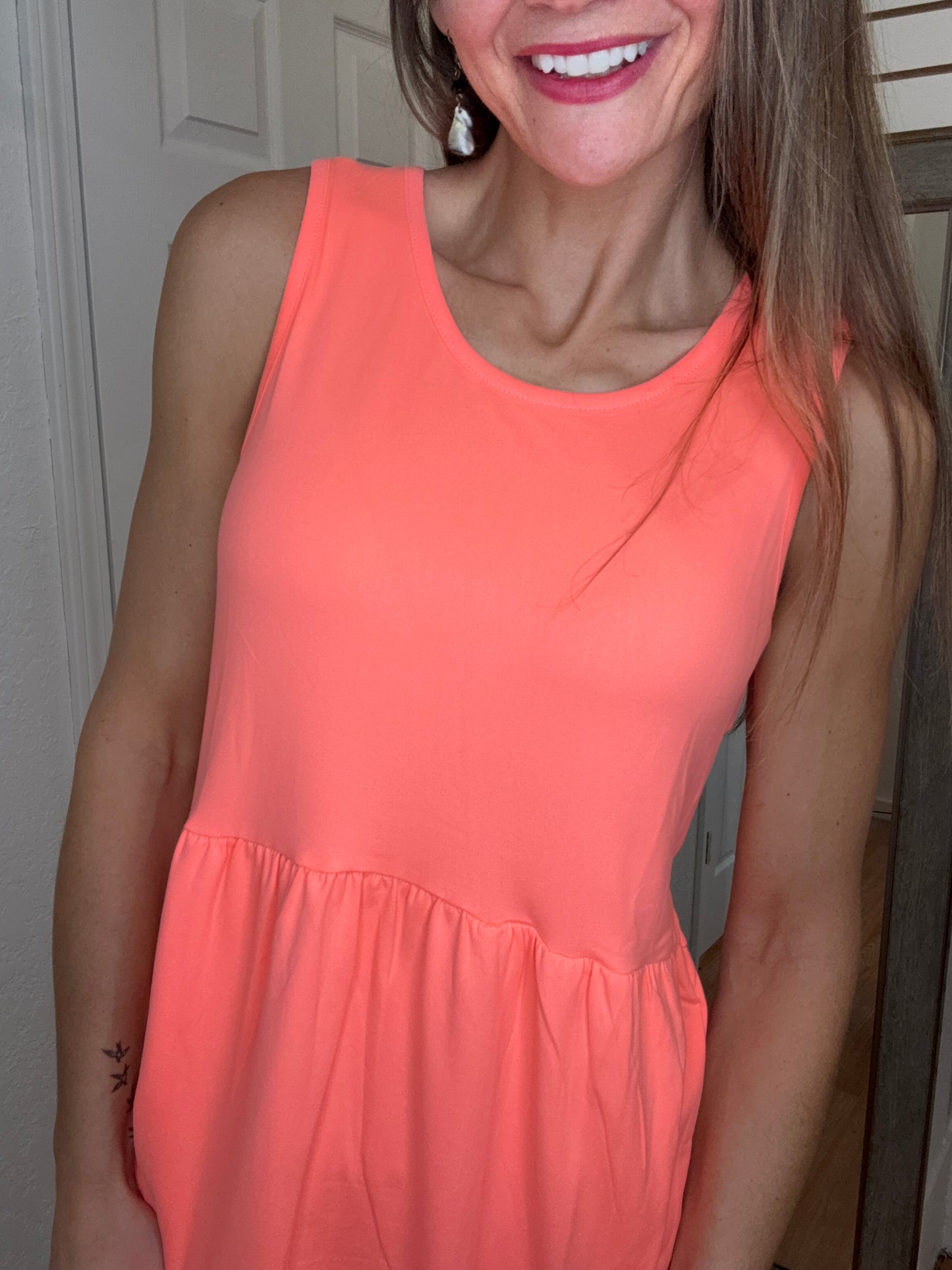 RENEE TANK -NEON CORAL- MICHELLE MAE