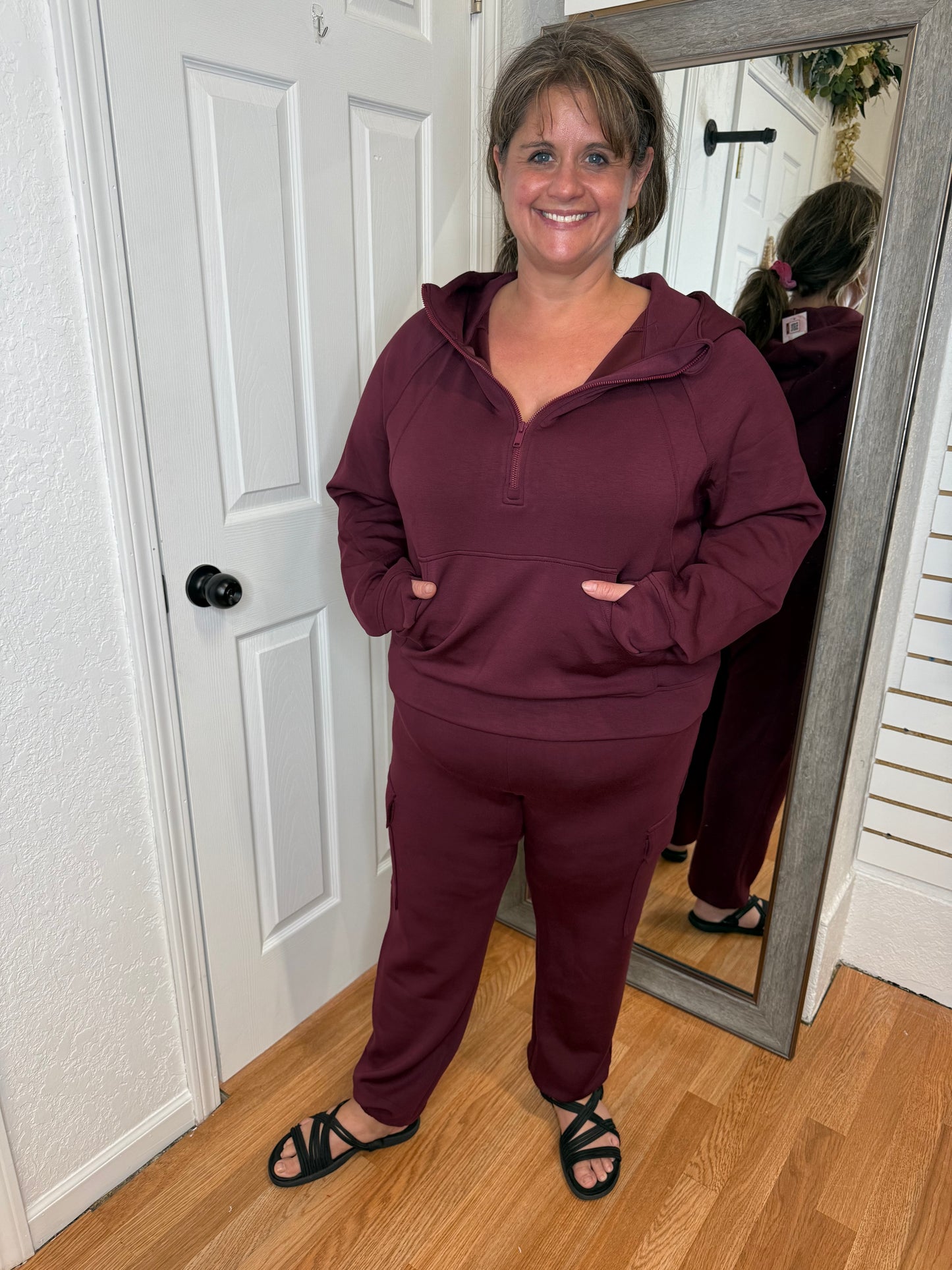 PARKER JOGGER CARGO POCKET SWEATPANTS WINE - RAE MODE